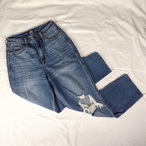Hollister Curvy Ultra High Rise Mom Blue Denim Jeans